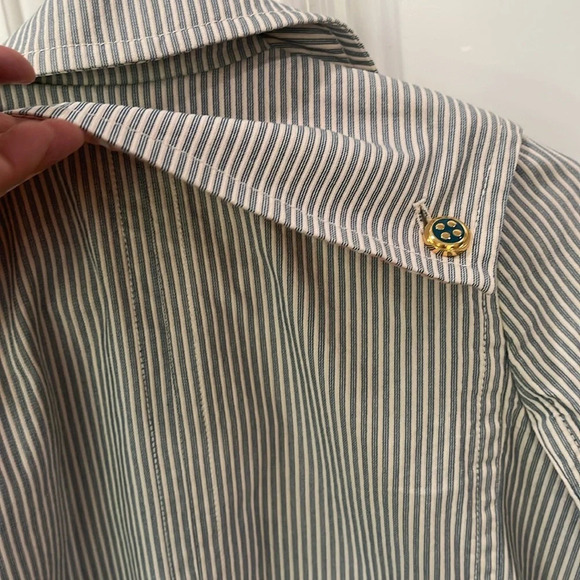 Marc by Marc Jacobs blue white striped cotton jacket size 2 sailor style preppy - Picture 9 of 17